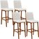 Kit 04 Banquetas Altas Para Cozinha Sala de Jantar Fixa Zoe B04 Bouclê Cru - Lyam Decor