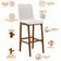 Kit 04 Banquetas Altas Para Cozinha Sala de Jantar Fixa Zoe B04 Bouclê Cru - Lyam Decor