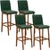 Kit 04 Banquetas Altas Para Cozinha Sala de Jantar Fixa Zoe B04 Facto Verde Musgo - Lyam Decor