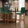 Kit 04 Banquetas Altas Para Cozinha Sala de Jantar Fixa Zoe B04 Facto Verde Musgo - Lyam Decor
