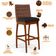 Kit 02 Banquetas Altas Cozinha Sala Jantar Fixa Mila B04 Couríssimo Marrom Corano Preto - Lyam Decor