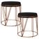 Kit 02 Puffs Decorativo Aramado Bronze Zaya L02 Suede Preto - Lyam Decor
