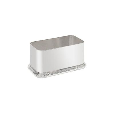 Porta-adoçante retangular em prata Silverlux Croisé 8,5x4cm