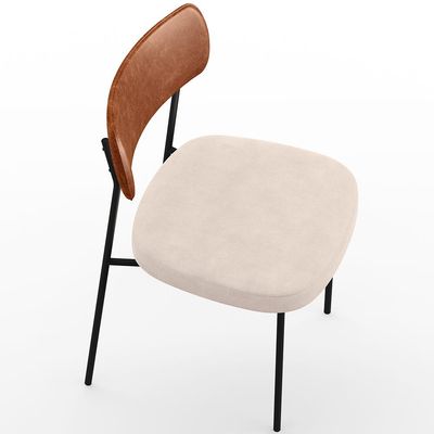 Cadeira Decorativa Para Sala De Jantar Melina L02 Couríssimo Camel Suede Bege - Lyam Decor