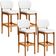 Kit 04 Banquetas Alta Para Cozinha Madeira Fixa Betta L02 Imbuia Corano Branco - Lyam Decor