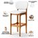 Kit 04 Banquetas Alta Para Cozinha Madeira Fixa Betta L02 Imbuia Corano Branco - Lyam Decor