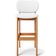 Kit 04 Banquetas Alta Para Cozinha Madeira Fixa Betta L02 Imbuia Corano Branco - Lyam Decor