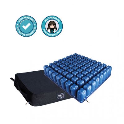 Almofada de Ar para Prevenção e Tratamento de Escaras Air Cell 40x40x9 Dellamed Azul com Preto