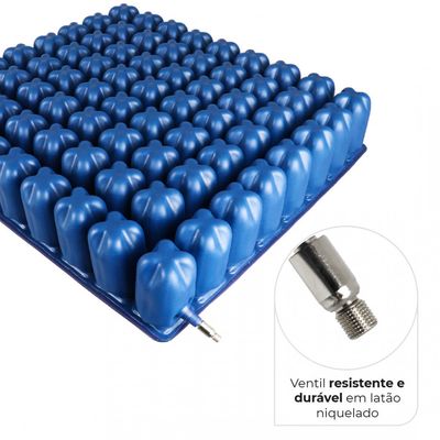 Almofada de Ar para Prevenção e Tratamento de Escaras Air Cell 40x40x9 Dellamed Azul com Preto