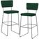 Kit 02 Banquetas Para Cozinha Sala De Jantar Base Em Aço Allana L02 Suede Verde Musgo - Lyam Decor