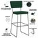 Kit 02 Banquetas Para Cozinha Sala De Jantar Base Em Aço Allana L02 Suede Verde Musgo - Lyam Decor