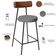 Kit 02 Banquetas Baixa Cozinha Jantar Milão L02 Couríssimo Marrom Linho Cinza Escuro - Lyam Decor
