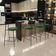 Kit 04 Banquetas Baixa Cozinha Sala Jantar Bancada Milão L02 Couríssimo Preto Verde  - Lyam Decor