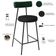Banqueta Baixa Bar Cozinha Sala De Jantar Milão L02 Facto Verde Musgo Preto - Lyam Decor