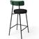 Banqueta Baixa Bar Cozinha Sala De Jantar Milão L02 Facto Verde Musgo Preto - Lyam Decor