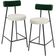 Kit 02 Banquetas Baixa Bar Cozinha E Sala Jantar Milão L02 Facto Verde Linho Champagne - Lyam Decor