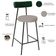 Kit 04 Banquetas Baixa Cozinha E Sala Jantar Bancada Milão L02 Facto Verde Linho Bege - Lyam Decor