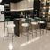 Kit 06 Banquetas Baixa Bar Cozinha E Sala Jantar Milão L02 Facto Verde Linho Champagne - Lyam Decor