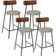 Kit 04 Banquetas Baixa Cozinha Sala De Jantar Milão L02 Couríssimo Marrom Linho Bege - Lyam Decor