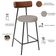 Kit 04 Banquetas Baixa Cozinha Sala De Jantar Milão L02 Couríssimo Marrom Linho Bege - Lyam Decor