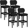 Kit 04 Banquetas Alta Para Cozinha Madeira Fixa Betta L02 Preto Facto Preto - Lyam Decor