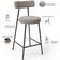 Kit 02 Banquetas Baixa Para Cozinha Sala De Jantar Bar Bancada Milão L02 Bouclê Creme - Lyam Decor