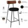 Kit 06 Banquetas Baixa Cozinha Sala De Jantar Milão L02 Couríssimo Marrom Linho Chumbo - Lyam Decor
