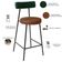 Banqueta Baixa Cozinha Sala Jantar Bancada Milão L02 Facto Verde Musgo Marrom - Lyam Decor