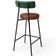 Banqueta Baixa Cozinha Sala Jantar Bancada Milão L02 Facto Verde Musgo Marrom - Lyam Decor