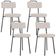 Kit 04 Cadeiras Decorativas Estofada Para Sala De Jantar Barcelona L02 Linho Bege - Lyam Decor