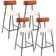 Kit 04 Banquetas Baixa Cozinha Sala Jantar Milão L02 Couríssimo Camel Linho Cru  - Lyam Decor