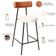Kit 04 Banquetas Baixa Cozinha Sala Jantar Milão L02 Couríssimo Camel Linho Cru  - Lyam Decor