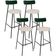 Kit 04 Banquetas Alta Bar Cozinha Sala De Jantar Milão L02 Facto Verde Musgo Linho Cru - Lyam Decor