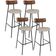 Kit 04 Banquetas Alta Bar Cozinha Sala Jantar Milão L02 Couríssimo Marrom Linho Bege - Lyam Decor