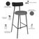 Kit 02 Banquetas Alta Cozinha Sala Jantar Milão L02 Couríssimo Preto Linho Cinza Escuro - Lyam Decor