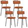 Kit 04 Cadeiras Decorativas Estofada Para Sala De Jantar Barcelona L02 Tecido Terracota - Lyam Decor
