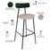 Kit 02 Banquetas Alta Bar Cozinha Sala Jantar Milão L02 Facto Verde Musgo Linho Bege - Lyam Decor