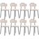 Kit 08 Cadeiras Decorativas Estofada Para Sala De Jantar Barcelona L02 Suede Bege - Lyam Decor