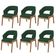 Kit 06 Cadeiras de Jantar e Estar Living Estofada Lince L02 Suede Verde Musgo - Lyam Decor