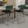 Kit 02 Banquetas Altas Sala De Jantar Fixa Allana L02 Facto Verde Musgo Linho Chumbo - Lyam Decor