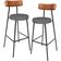 Kit 02 Banquetas Alta Bar Cozinha Sala Jantar Milão L02 Couríssimo Camel Cinza Escuro - Lyam Decor