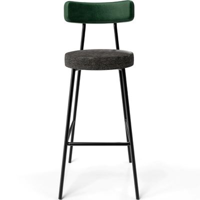 Kit 02 Banquetas Alta Bar Cozinha Sala De Jantar Milão L02 Facto Verde Linho Chumbo - Lyam Decor