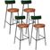 Kit 04 Banquetas Alta Bar Cozinha Sala Jantar Milão L02 Facto Verde Couríssimo Camel - Lyam Decor