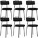 Kit 06 Cadeiras Decorativas Estofada Para Sala De Jantar Barcelona L02 Poliéster Preto - Lyam