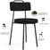 Kit 06 Cadeiras Decorativas Estofada Para Sala De Jantar Barcelona L02 Poliéster Preto - Lyam