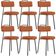 Kit 06 Cadeiras Decorativas Estofada Para Sala De Jantar Barcelona L02 Tecido Terracota - Lyam Decor