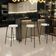 Banqueta Alta Bar Cozinha Sala De Jantar Milão L02 Couríssimo Preto Linho Champagne - Lyam Decor