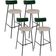 Kit 04 Banquetas Alta Bar Cozinha Sala Jantar Milão L02 Facto Verde Musgo Linho Bege - Lyam Decor