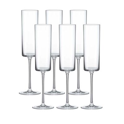 Jogo de 6 Taças de Cristal para Espumante Oxford Minimal Classic 170ml