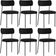 Kit 06 Cadeiras Decorativas Estofadas Para Sala de Jantar Melina L02 Poliéster Preto - Lyam